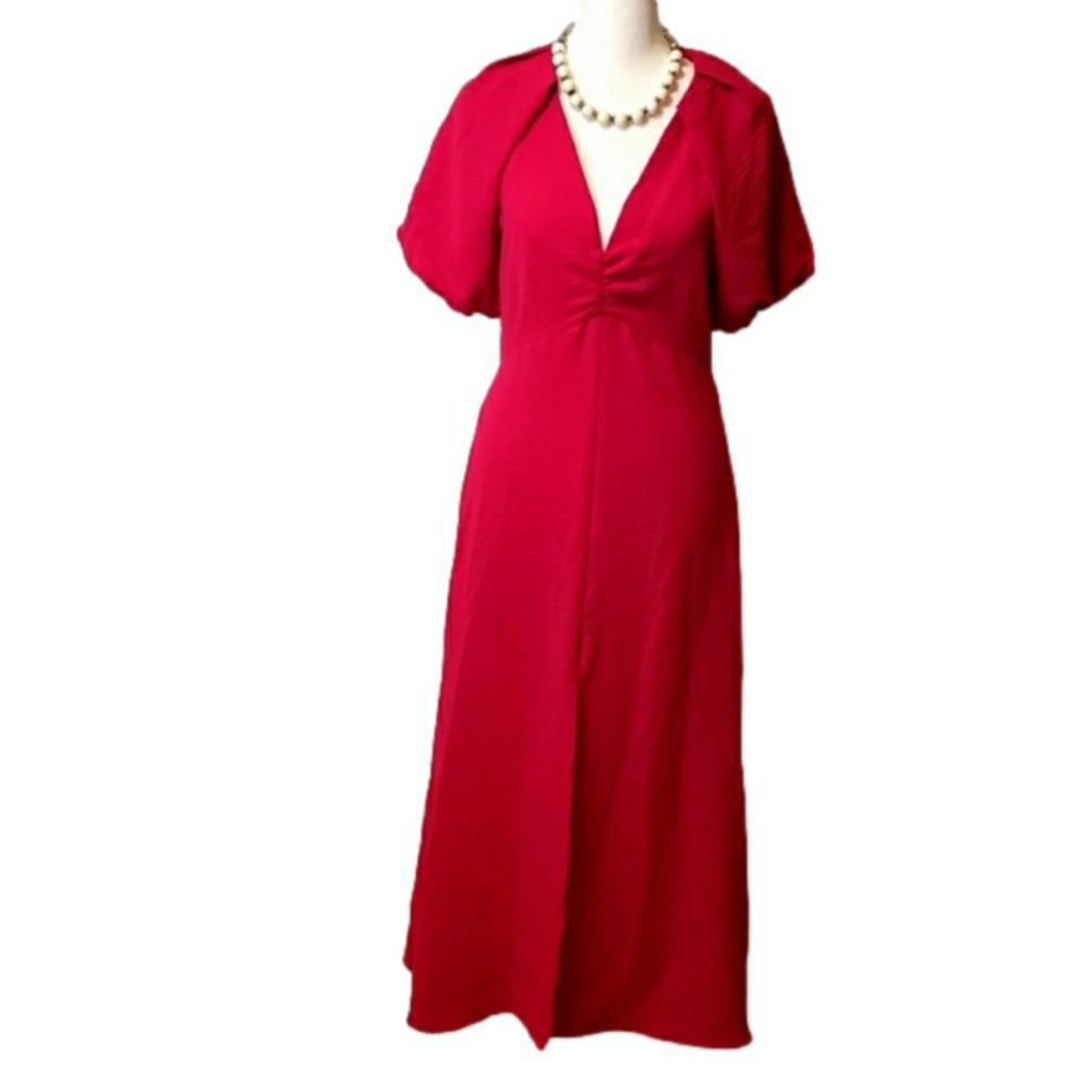 ZARA Red Dress Short Sleeves Size Small